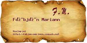 Fábján Mariann névjegykártya